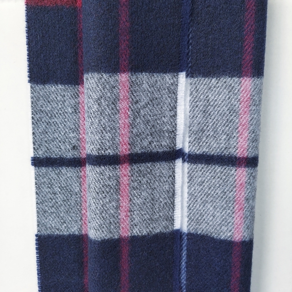 Classic Scarf Navy Blue Womens Unisex Neck Scarf Plaid Winter Scarf Warm Acrylic - Picture 10 of 11